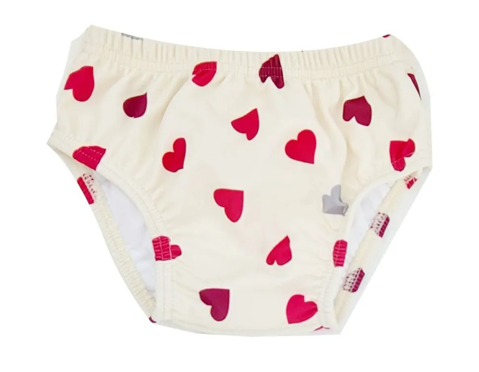 Bañador pañal · Corazones
