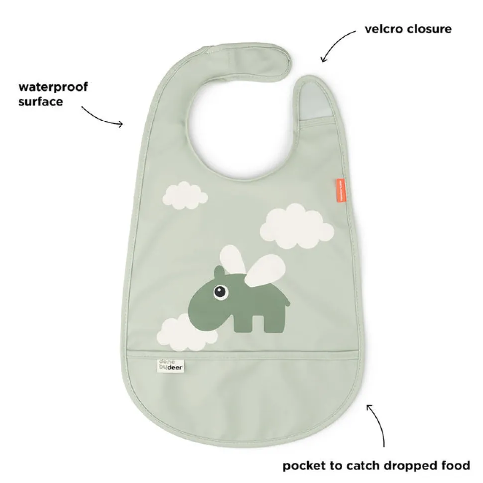 Babero Velcro Happy Clouds Green · Done by Deer