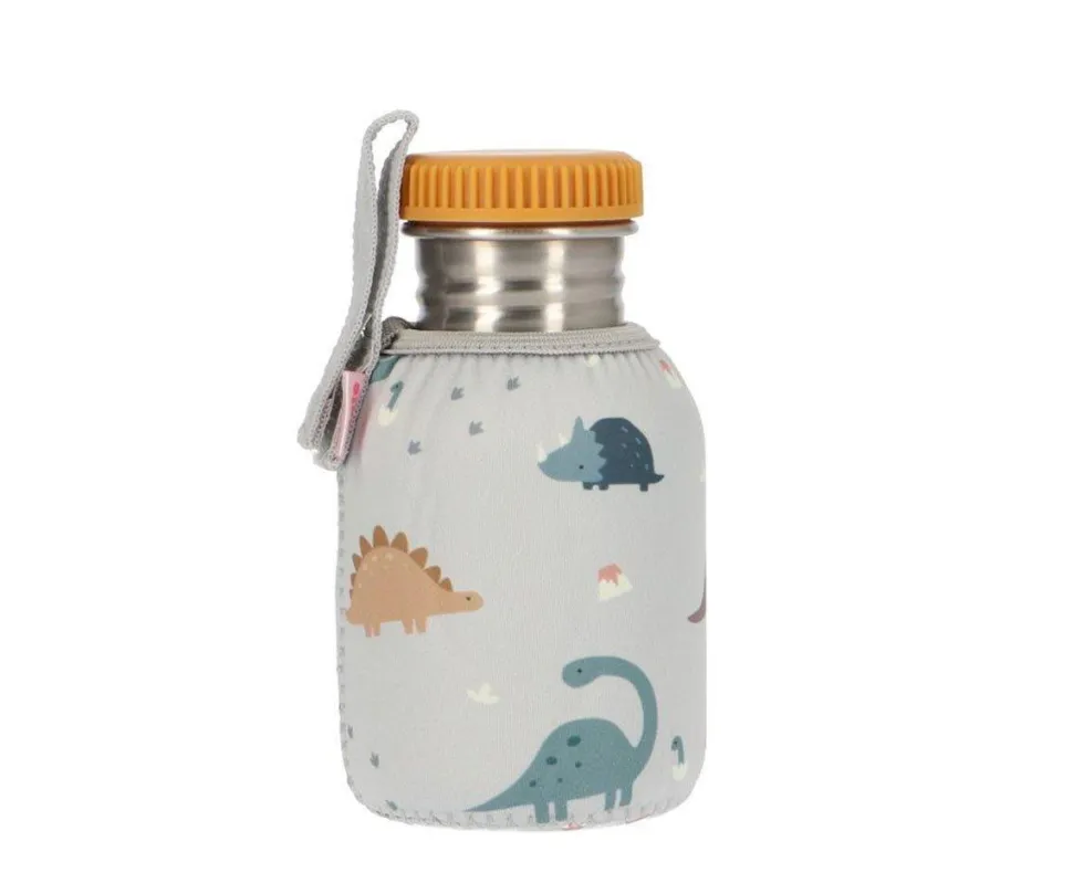 Botella Acero Funda Dinos World 350ml