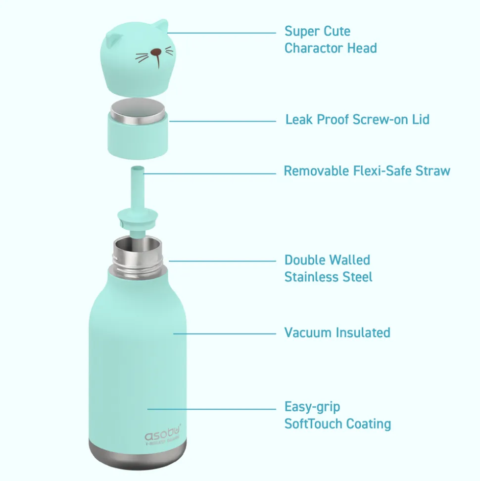 Botella Bestie Gato 460ml · Asobu