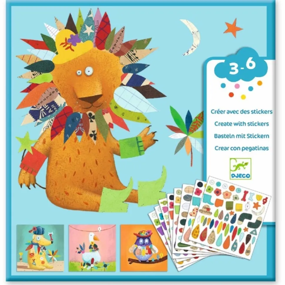 Crear con pegatinas Animales · DJECO