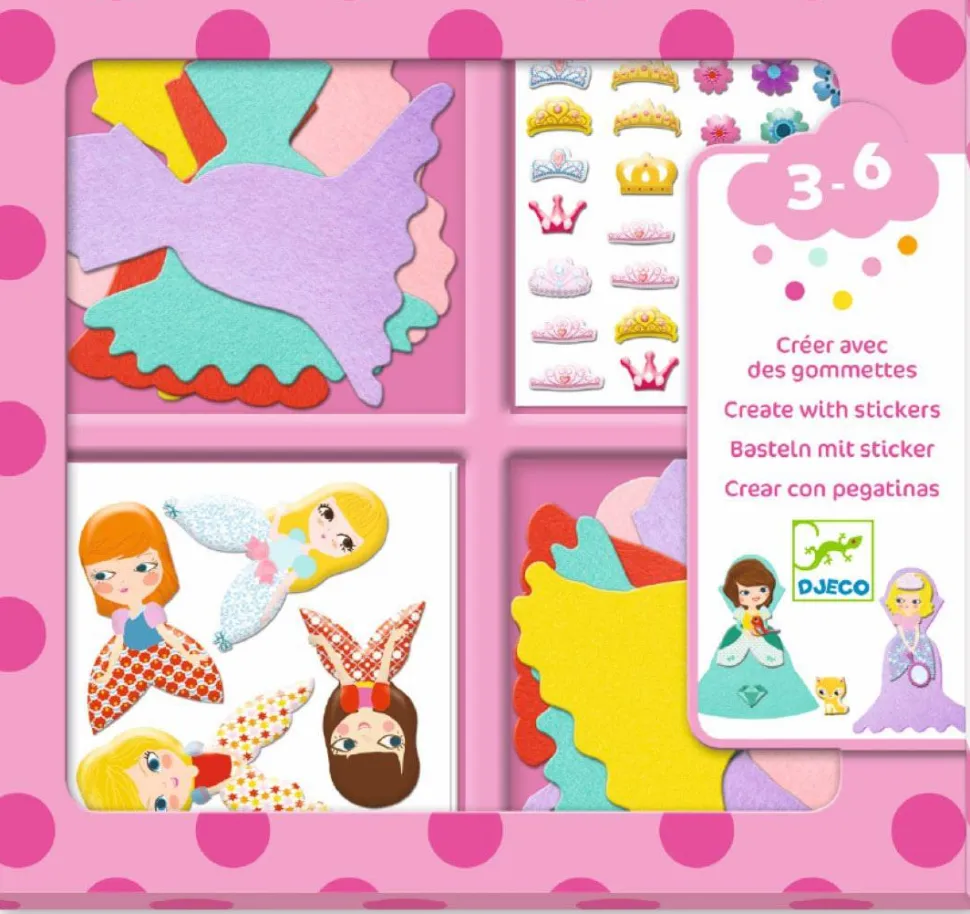 Crear con pegatinas Me gustan las princesas DJECO