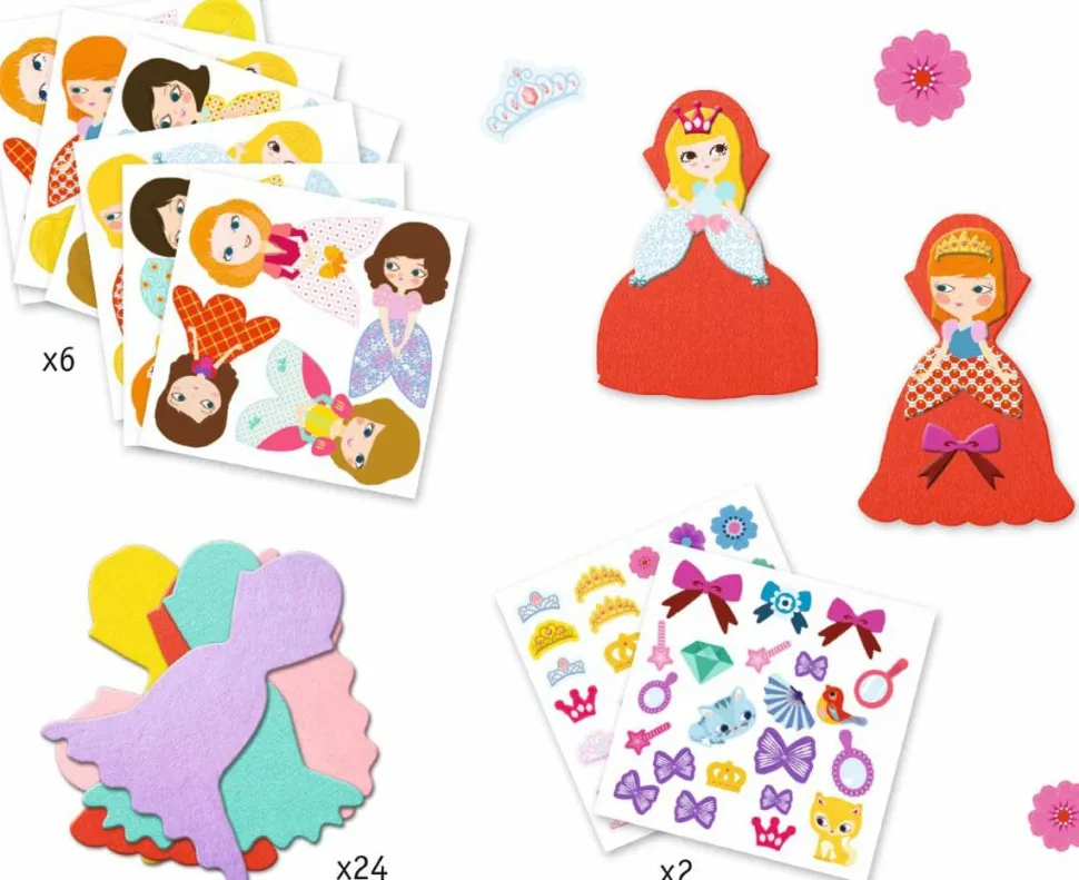 Crear con pegatinas Me gustan las princesas DJECO