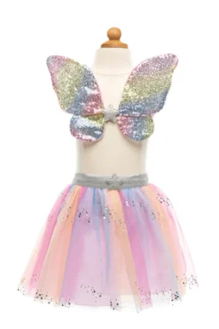 Falda Rainbow con alas y varita · Great Pretenders 4-6 años