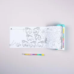 Juego de bolsillo para colorear Dinos+8 pinturas · OMY