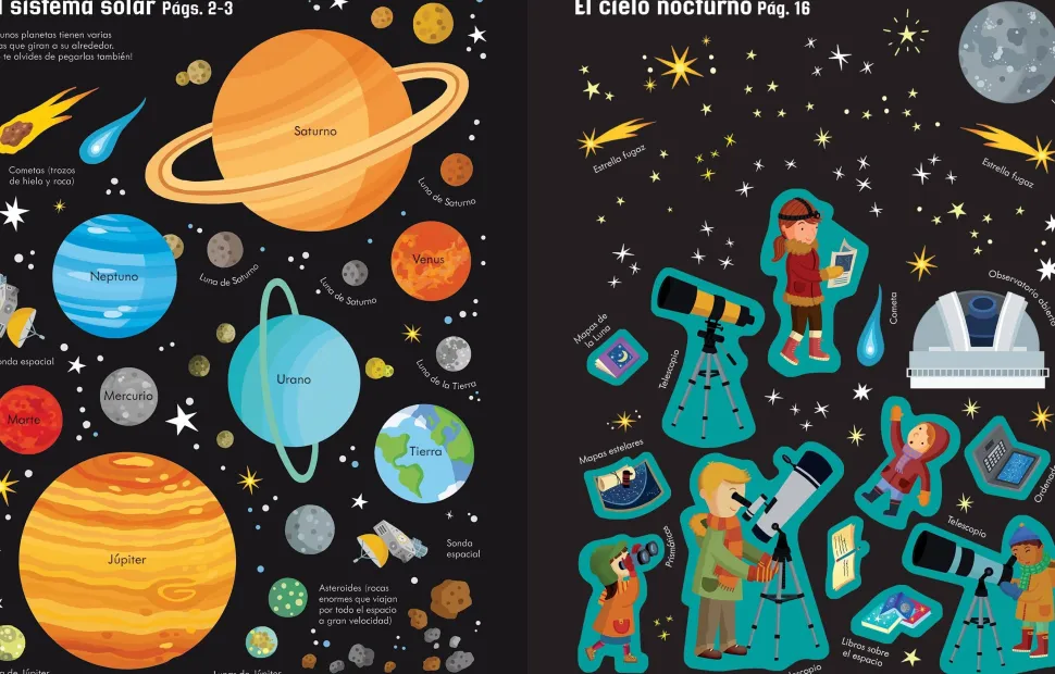 Libro de pegatinas · El Espacio
