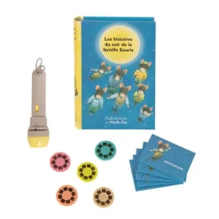 Libro linterna proyector Familia de Ratoncitos · Moulin Roty