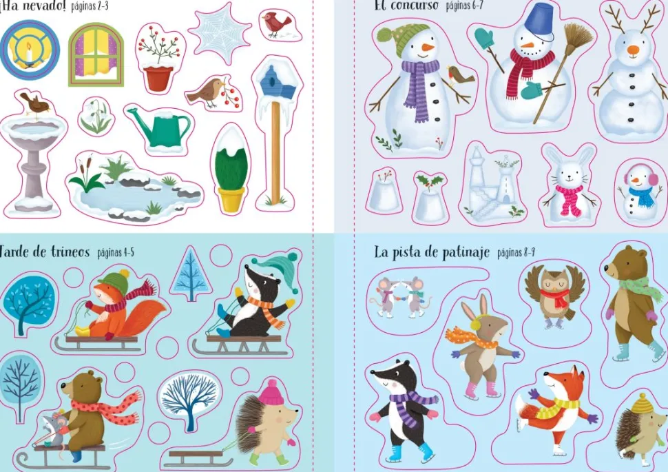 Mi pequeño libro de pegatinas brillantes · Bajo un manto de nieve