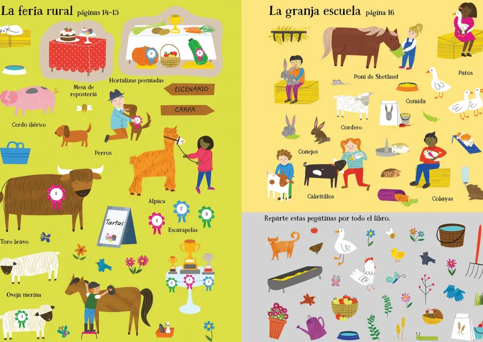 Mi pequeño libro de pegatinas · Una granja