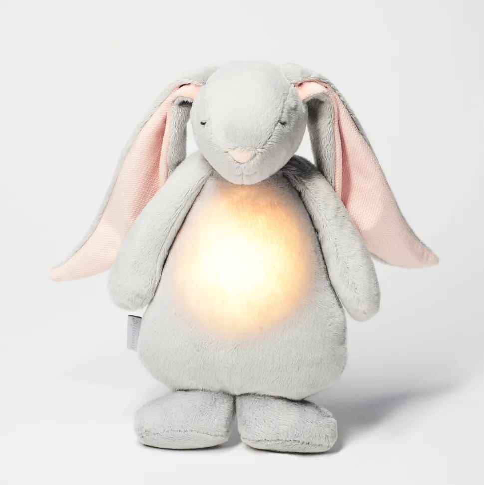 Peluche Luz-Sonido Conejo Moonie Gris/Rosa