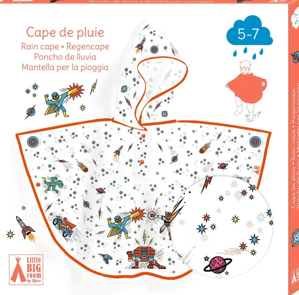 Poncho de Lluvia DJECO · Superhéroe S 110-122 cmc