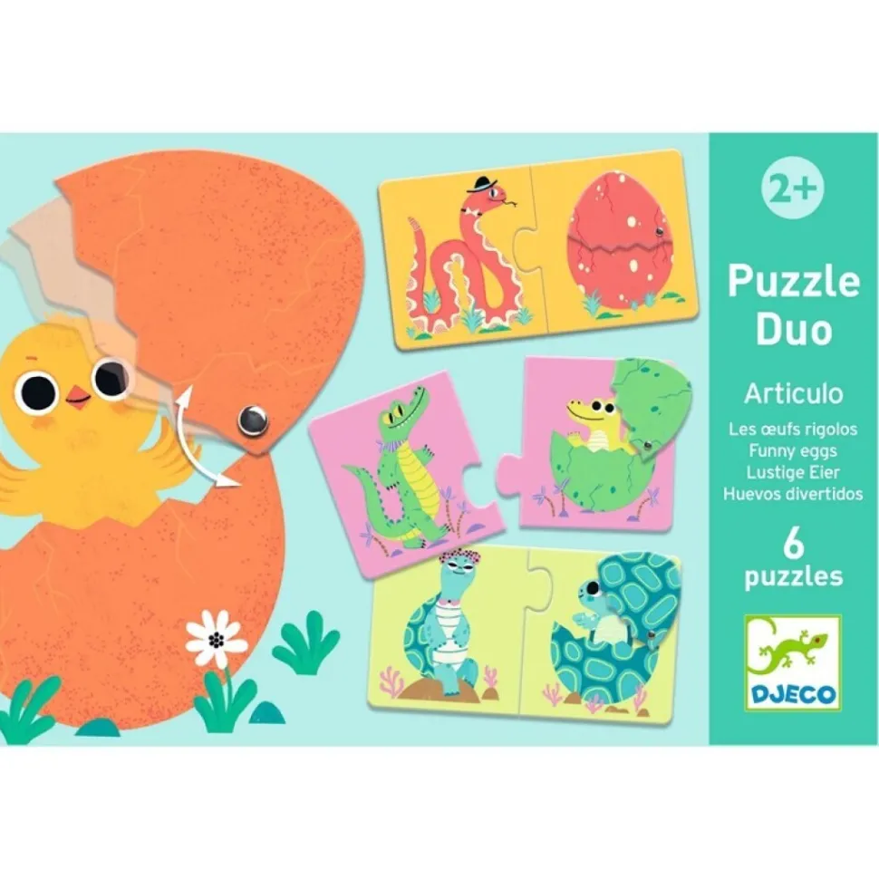 Puzzle dúo Huevos divertidos 12 piezas · Djeco