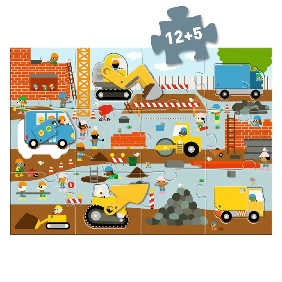 Puzzle Gigante Sitio de Construcción · Djeco