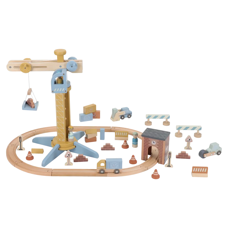 Set Construcción con grúa FSC · Little Dutch