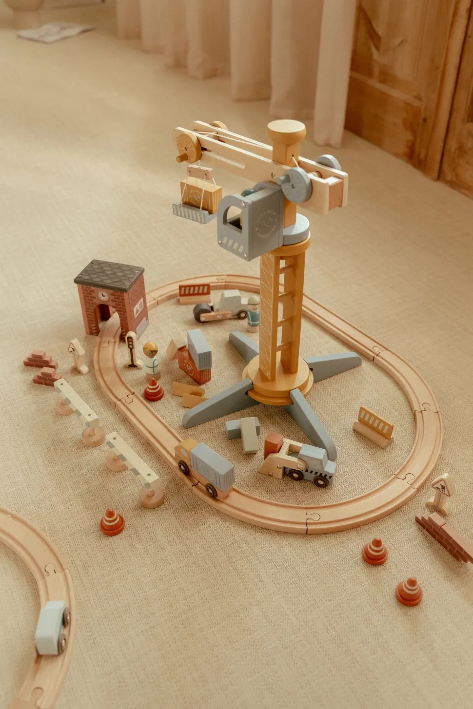 Set Construcción con grúa FSC · Little Dutch