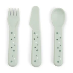 Set cubiertos Happy Dots Green · Done by Deer