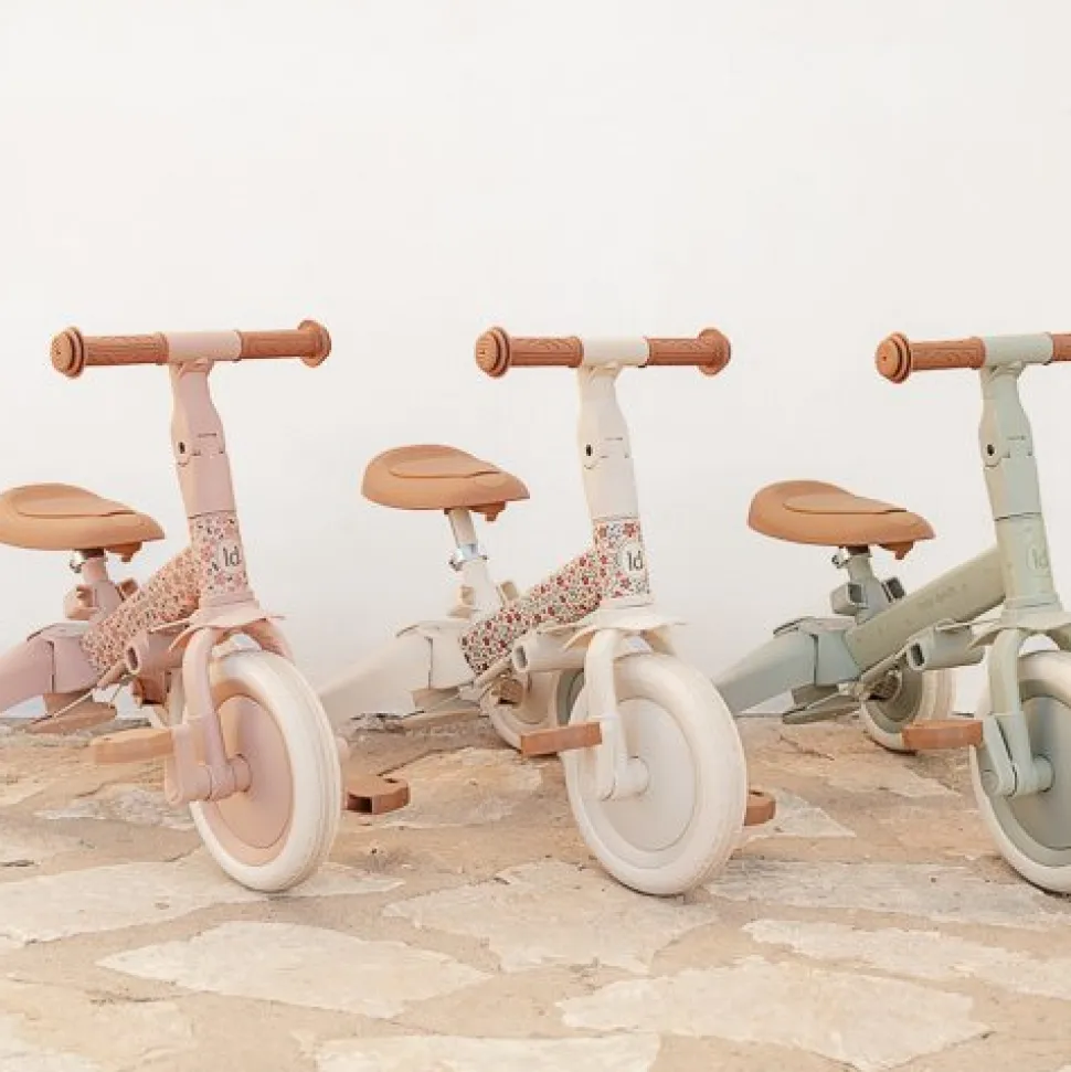 Triciclo con barra Blanco Flores · Little Dutch