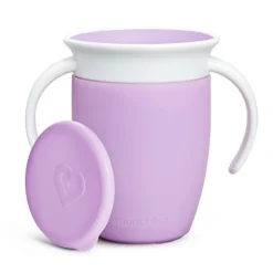 Vaso Antiderrame con Asa y Tapa - Miracle 360º Lila · Munchkin