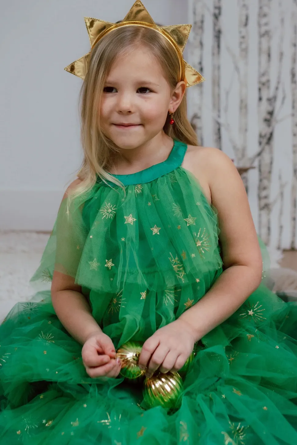 Vestido Christmas Tree con corona-Varias Tallas